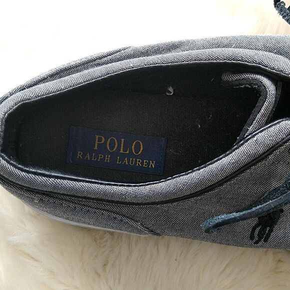Polo Ralph Lauren Mens sz 11 D Shoes Faxon Low Gray Canvas Sneakers Lace Up - Picture 7 of 8